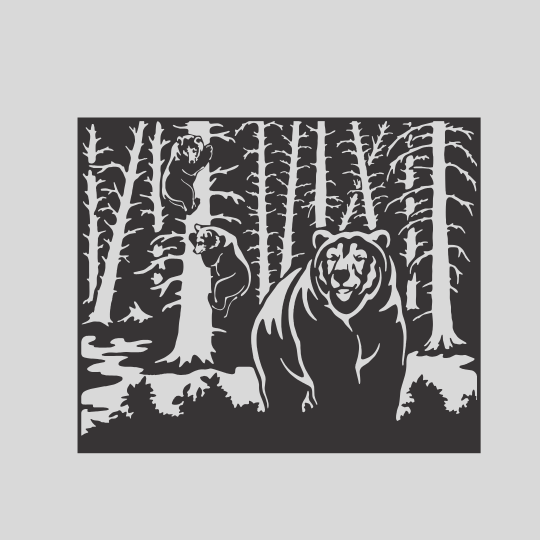 Wandstaal Dier Berenbos Landschap