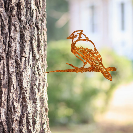 Wandstaal Blauwe Gaai - Metalen vogel stake voor tuin en buiten
