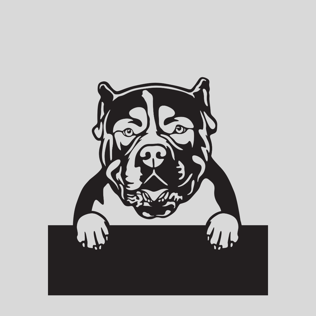 Wandstaal Naambord - Amerikaanse Bulldog Hond