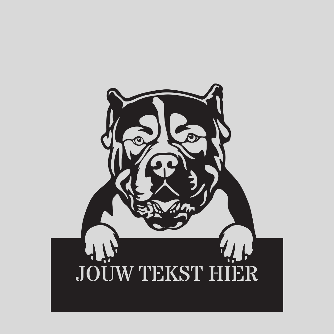 Wandstaal Naambord - Amerikaanse Bulldog Hond