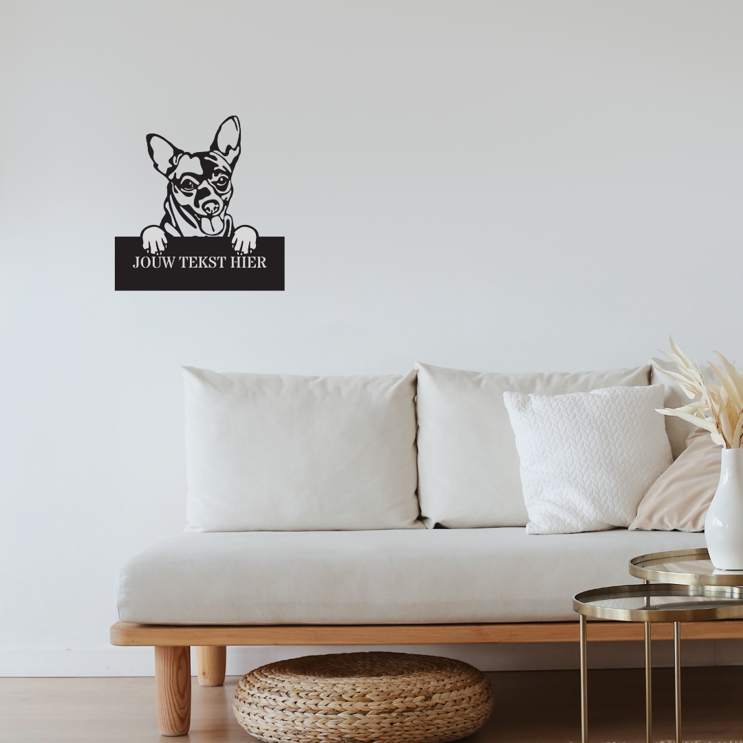 Wandstaal Naambord - Chihuahua / Cihuahua Hond
