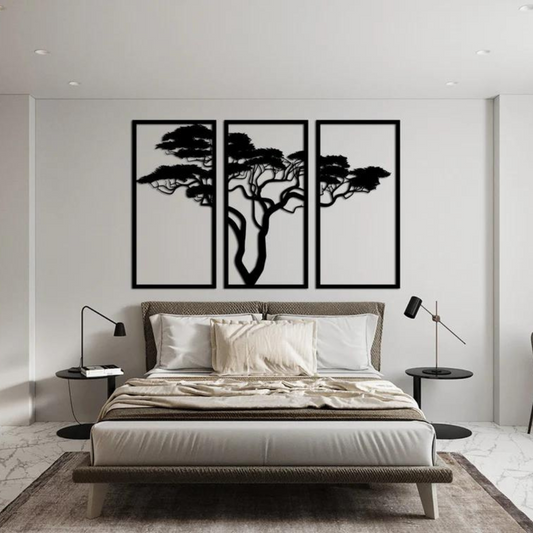 Wandstaal XXL "Exotische Boom Drieluik"