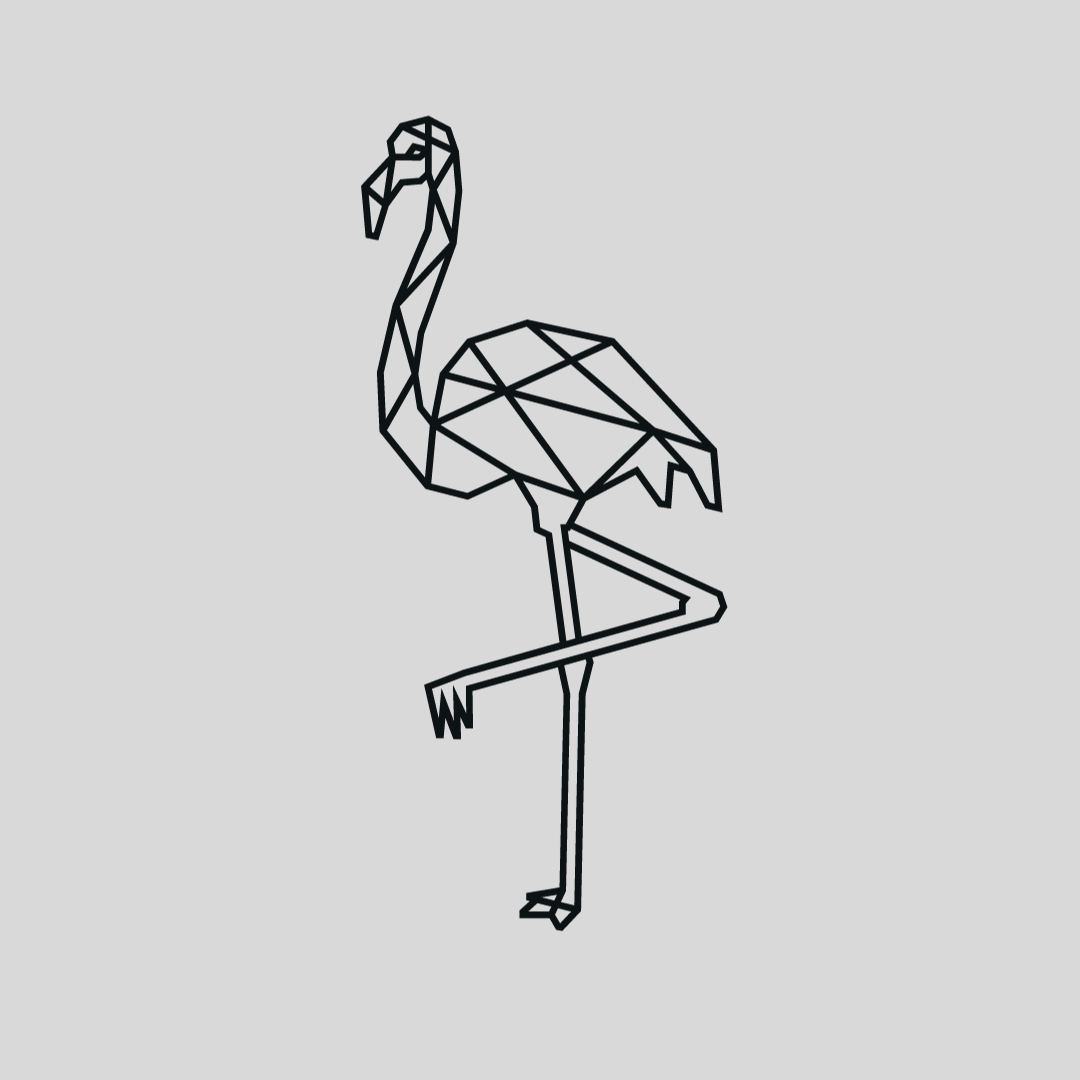 Geometrische Flamingo Staal