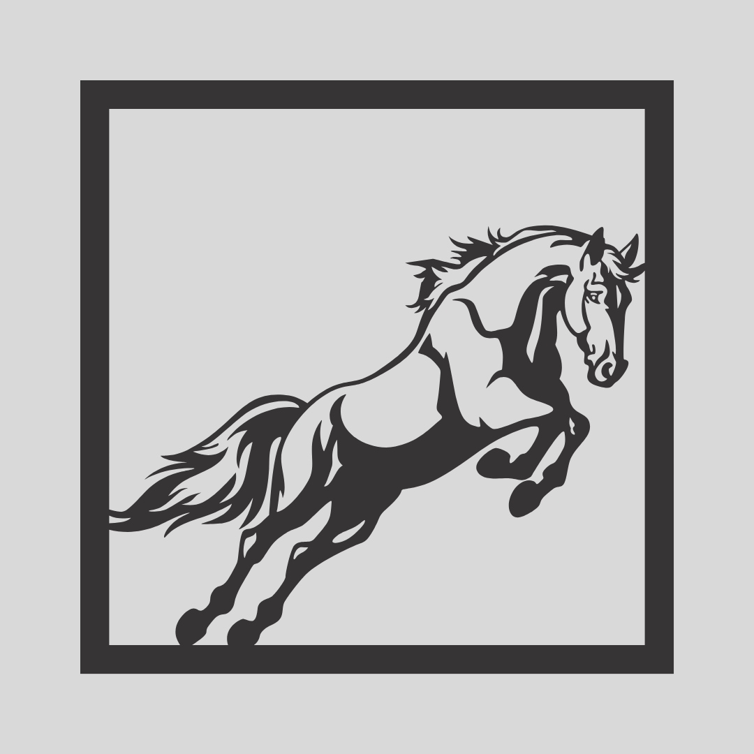 Wandstaal Dier "Jumping Horse"