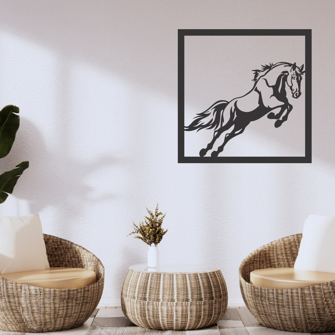 Wandstaal Dier "Jumping Horse"