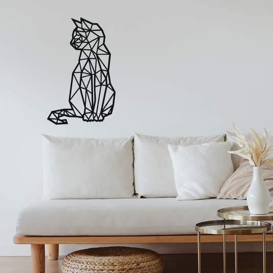 Geometrische Kat Staal