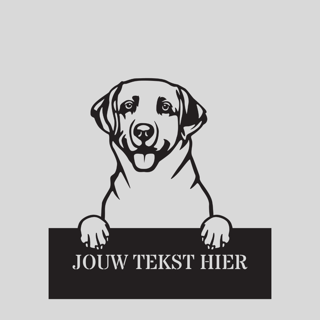 Wandstaal Naambord - Labrador Hond