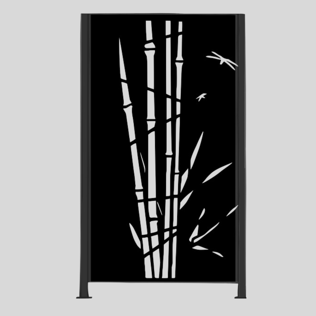 Metalen afscheiding "Bamboe" - Wandstaal metalen tuinpaneel