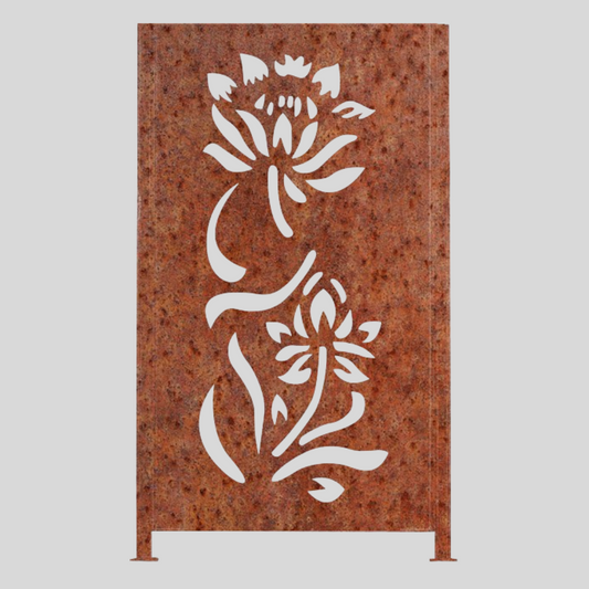 Metalen afscheiding "Flower" - Wandstaal metalen tuinpaneel