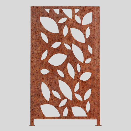 Metalen afscheiding "Leaves" - Wandstaal metalen tuinpaneel