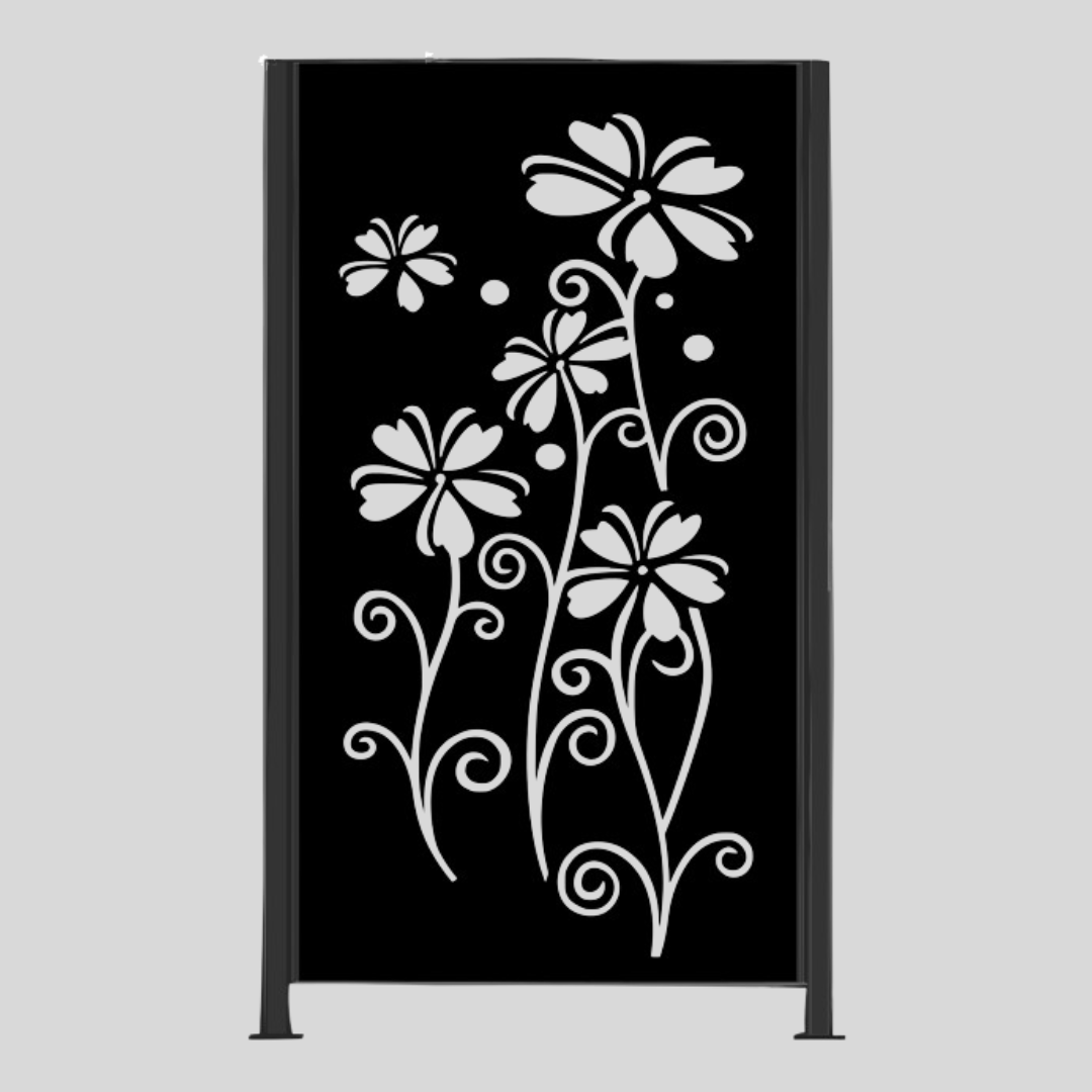 Metalen afscheiding "Kruipphlox" - Wandstaal metalen tuinpaneel