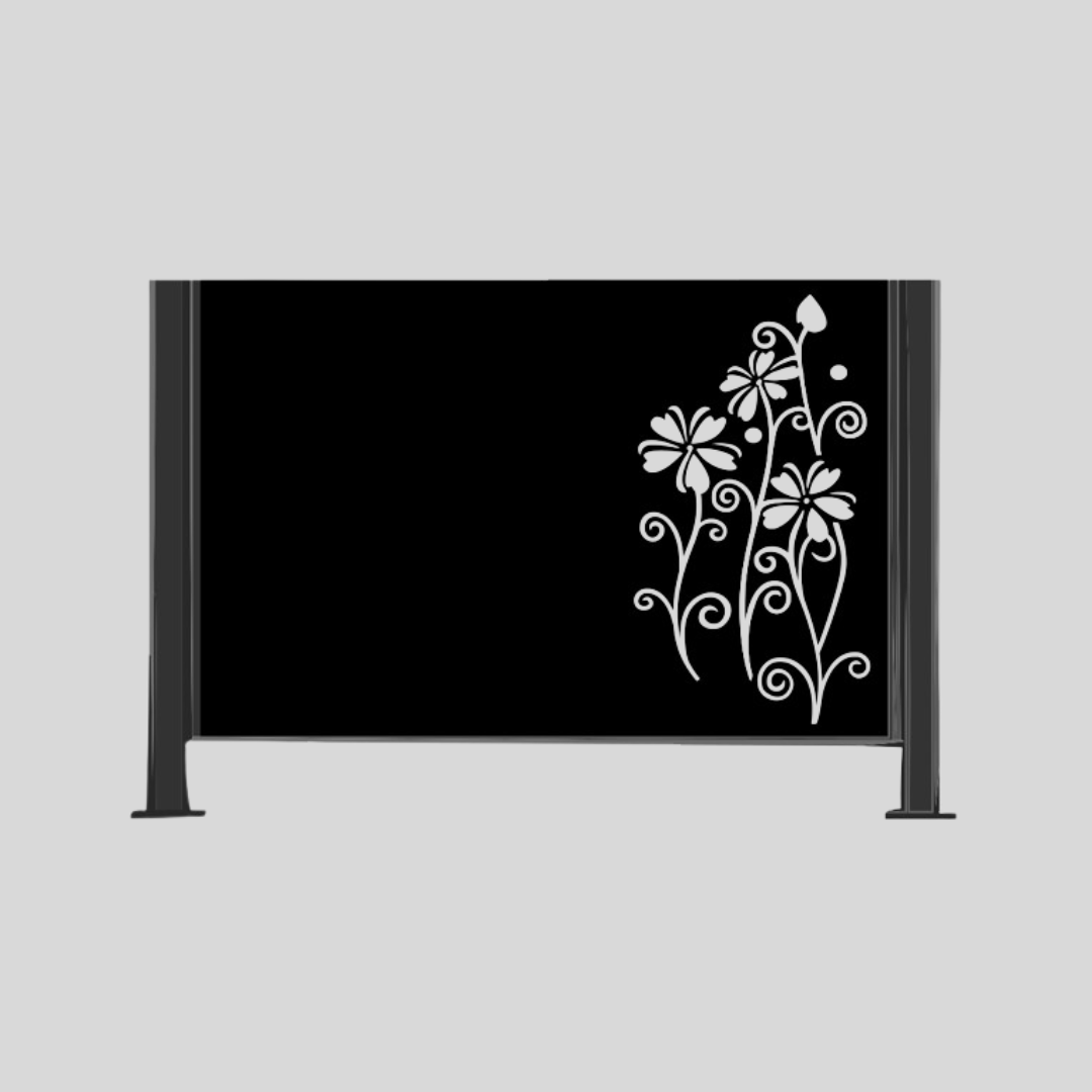 Metalen afscheiding "Kruipphlox" - Wandstaal metalen tuinpaneel