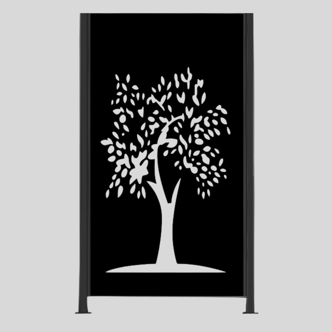 Metalen afscheiding "Oak" - Wandstaal metalen tuinpaneel