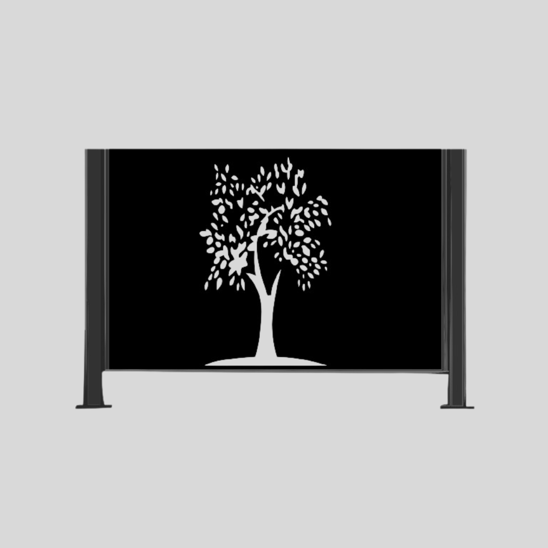 Metalen afscheiding "Oak" - Wandstaal metalen tuinpaneel