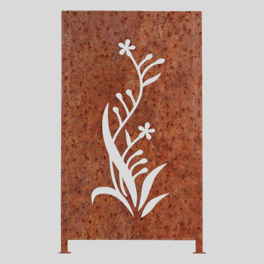 Metalen afscheiding "Sierlijk" - Wandstaal metalen tuinpaneel