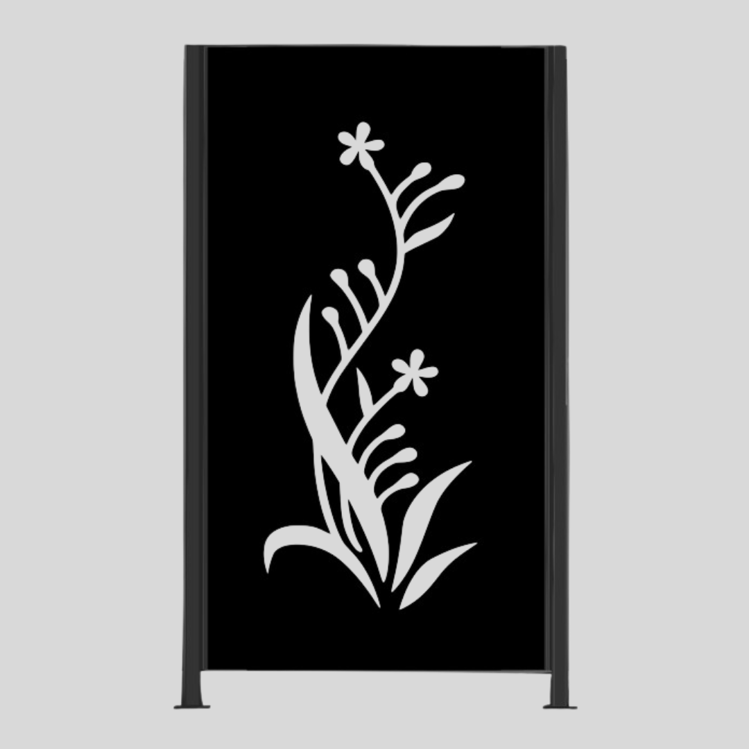 Metalen afscheiding "Sierlijk" - Wandstaal metalen tuinpaneel