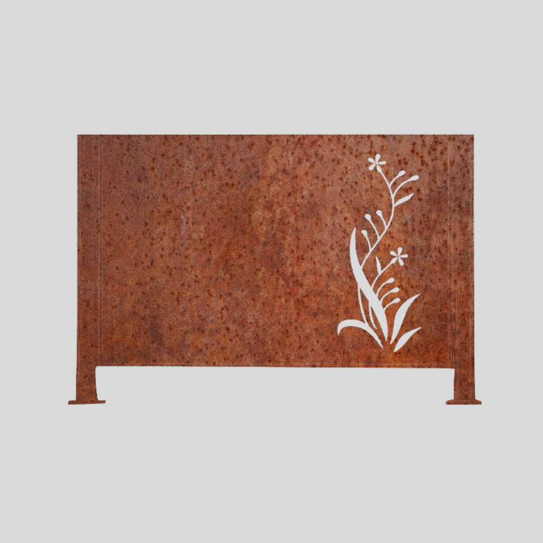 Metalen afscheiding "Sierlijk" - Wandstaal metalen tuinpaneel