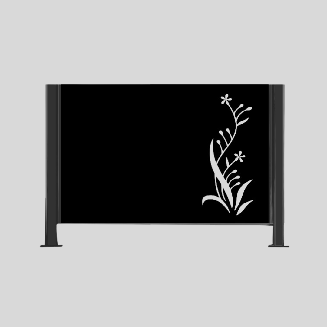 Metalen afscheiding "Sierlijk" - Wandstaal metalen tuinpaneel