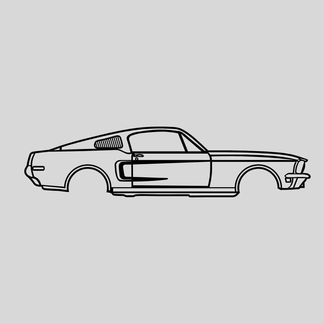 Wandstaal Auto Mustang