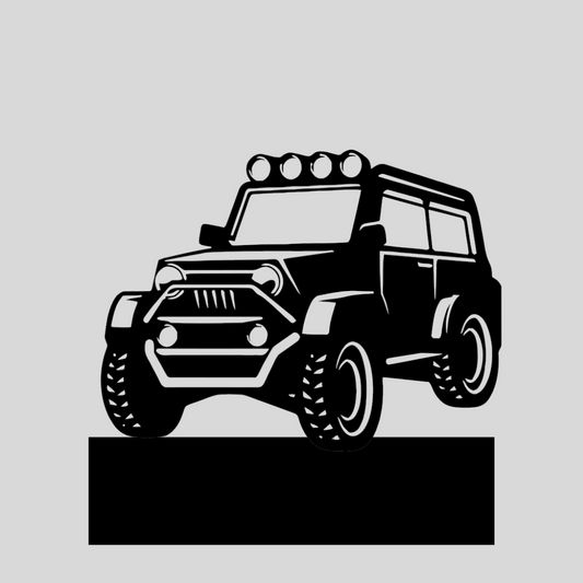 Wandstaal Naambord - Off-Road Jeep Voertuig