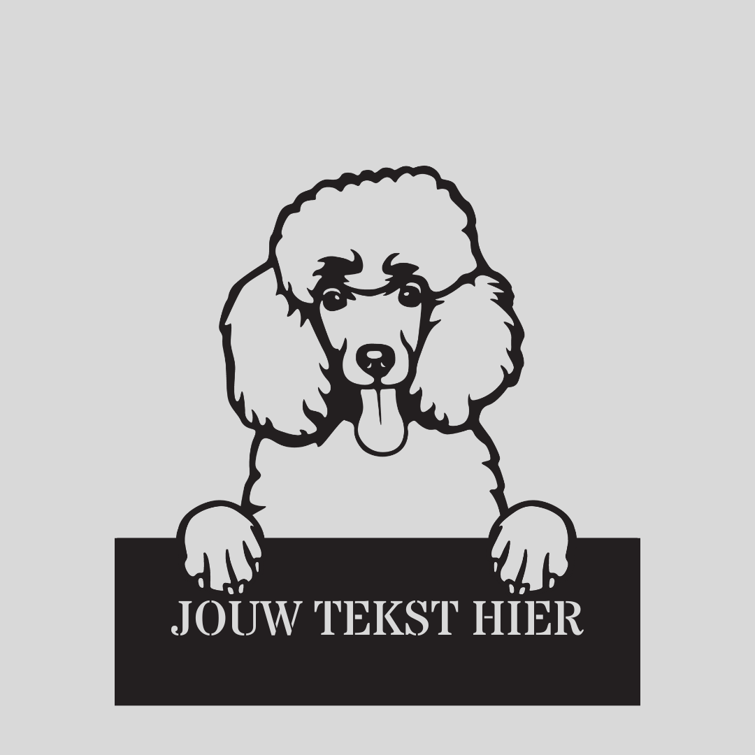 Wandstaal Naambord - Poedel / Poodle Hond