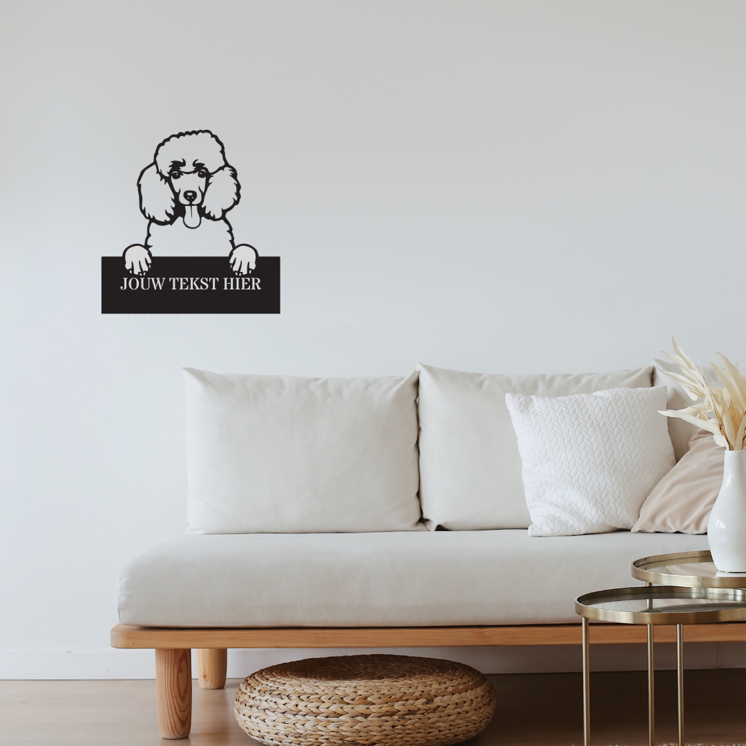 Wandstaal Naambord - Poedel / Poodle Hond