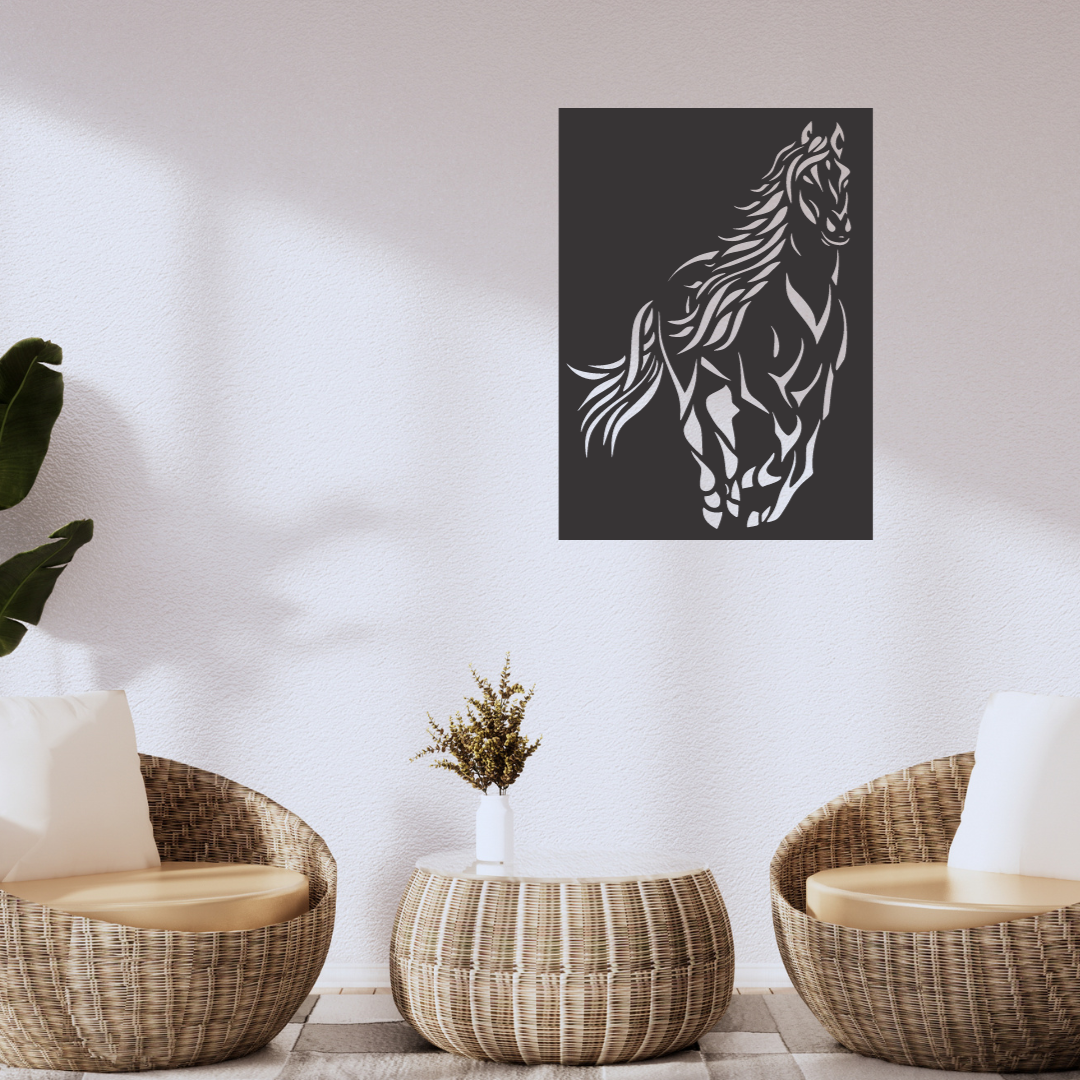 Wandstaal Dier "Running Horse"
