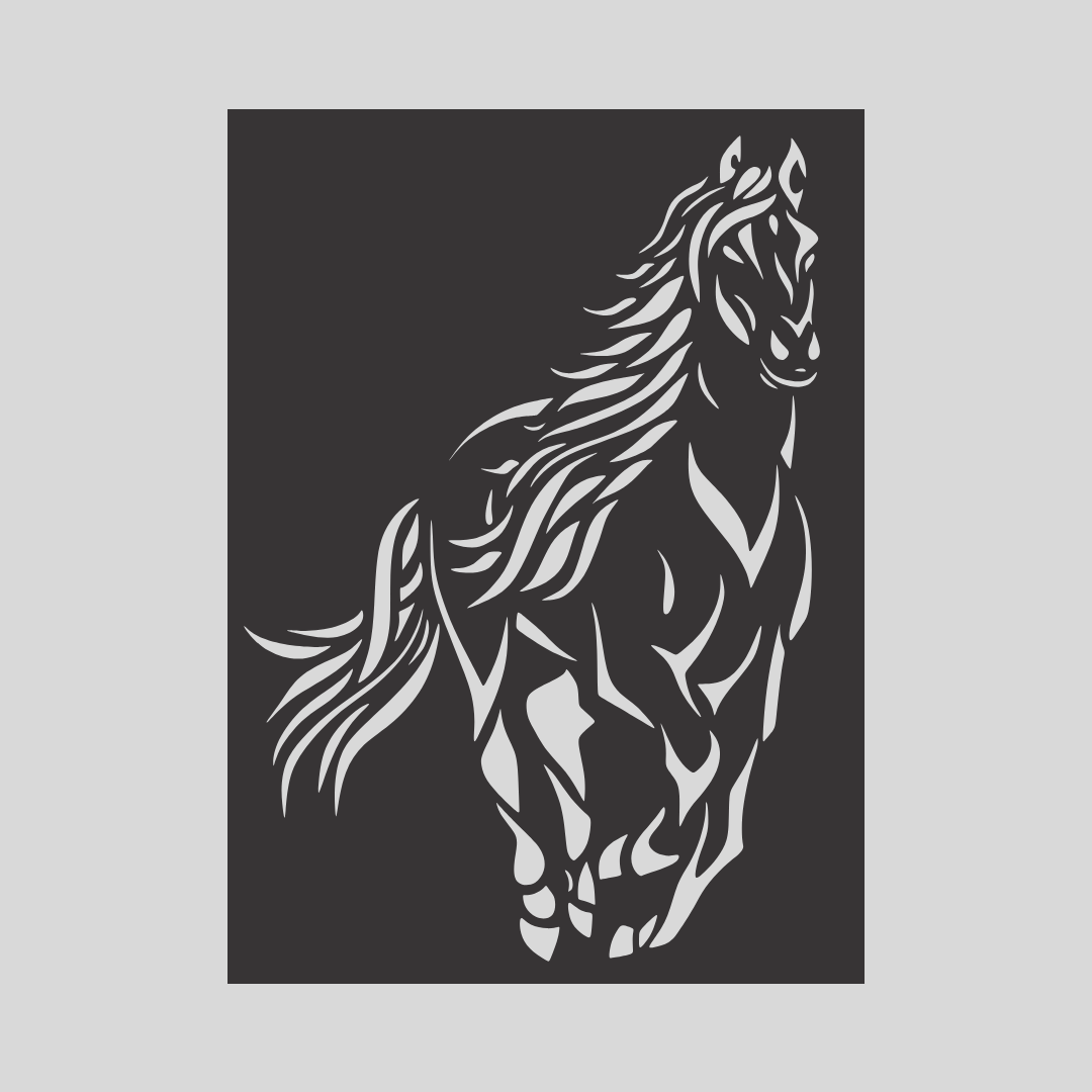 Wandstaal Dier "Running Horse"