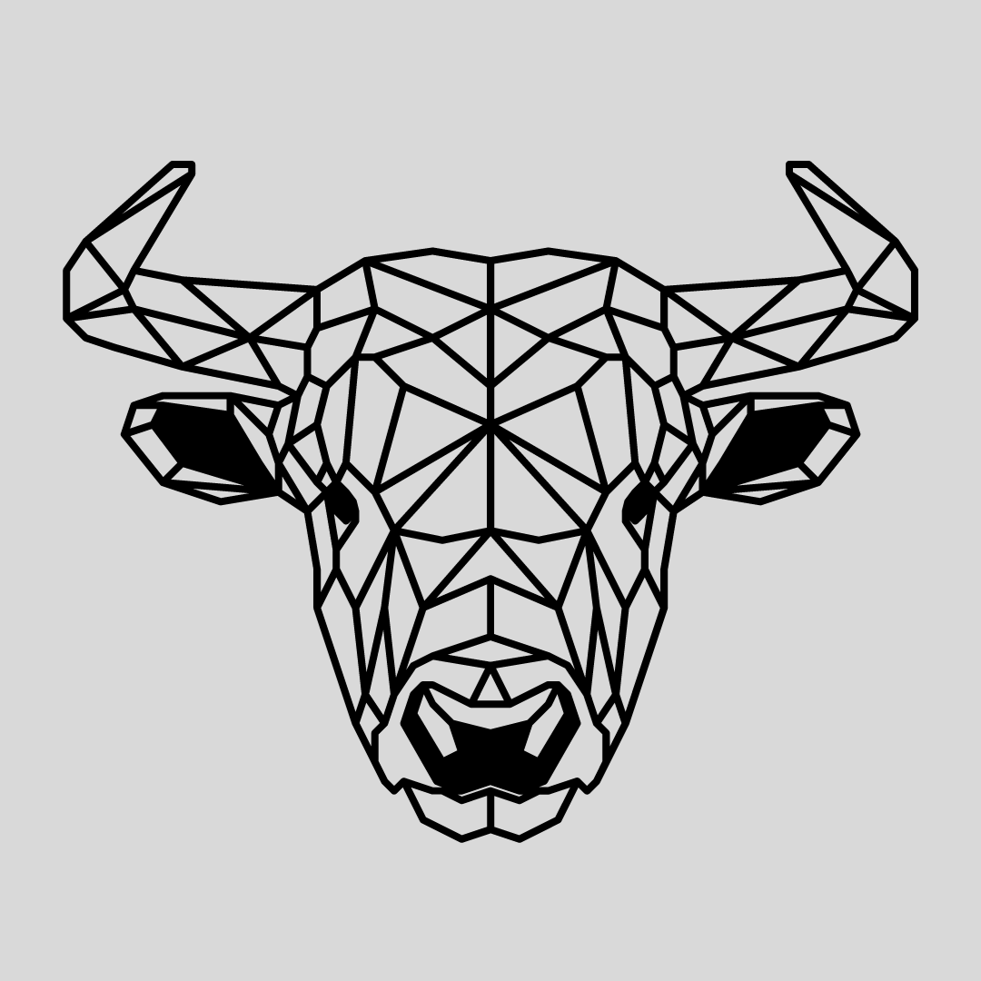 Geometrische Stier Staal