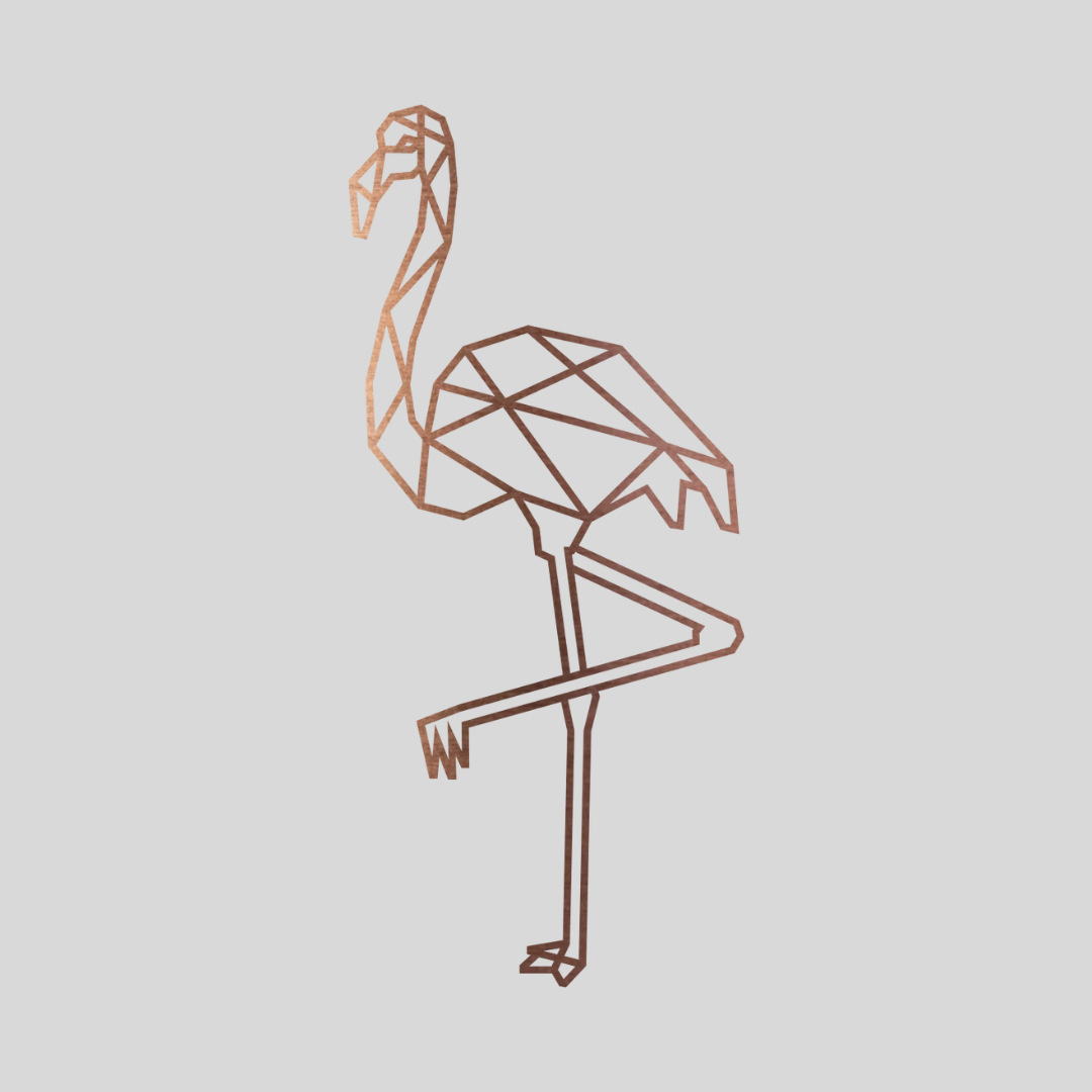 Geometrische Flamingo Staal