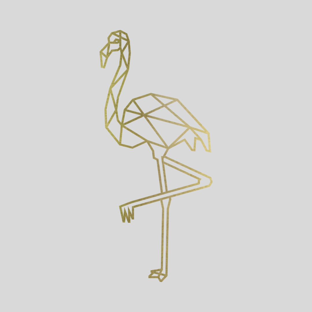 Geometrische Flamingo Staal
