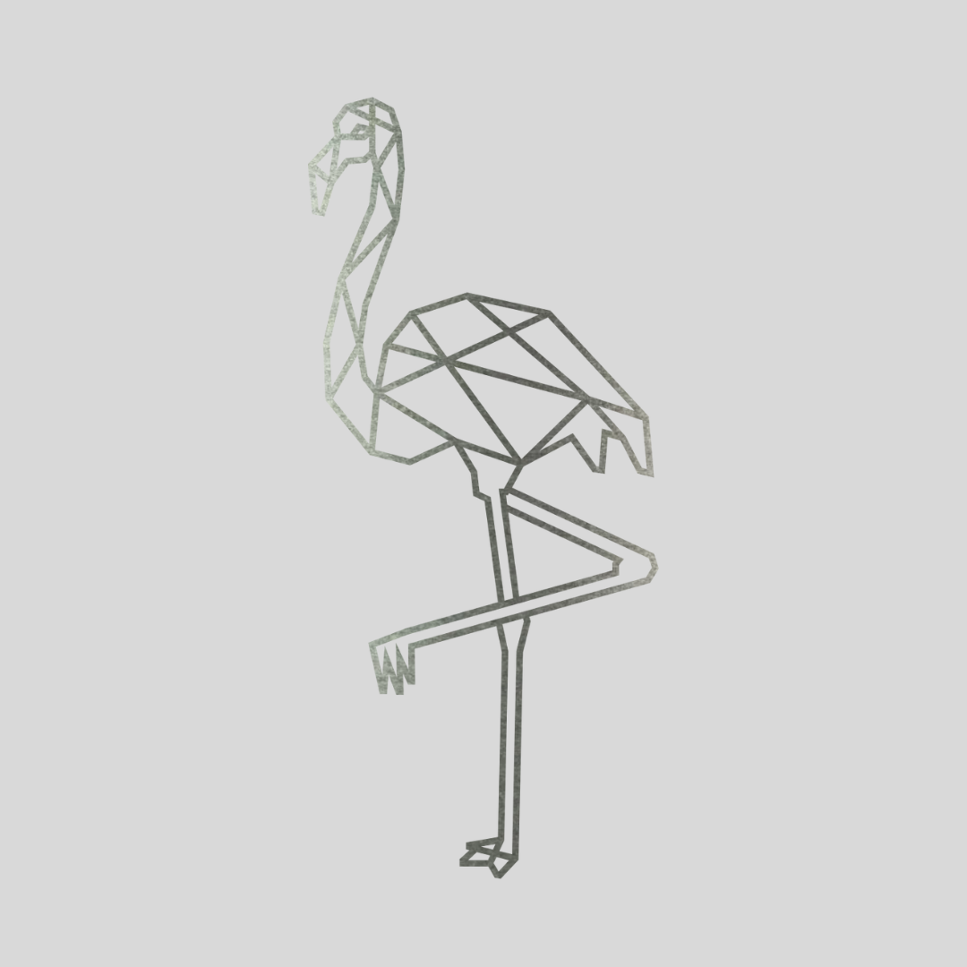 Geometrische Flamingo Staal