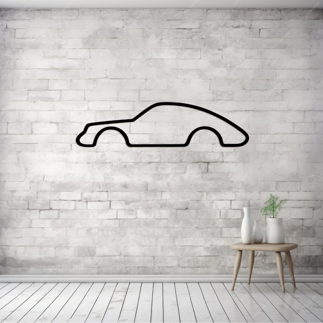 Wandstaal Auto Porsche Minimalistic