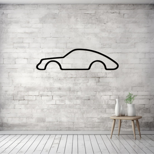Wandstaal Auto Porsche Minimalistic
