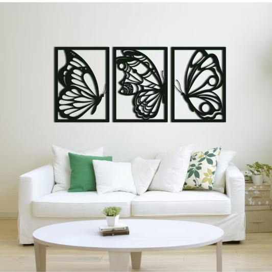 Wandstaal XXL "Vlinder Drieluik"