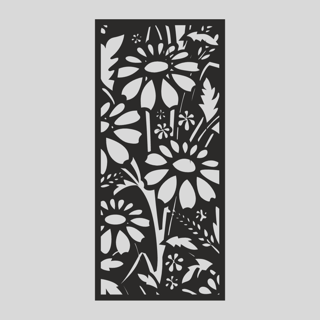 Wandstaal Wandpaneel "Veldboeket"