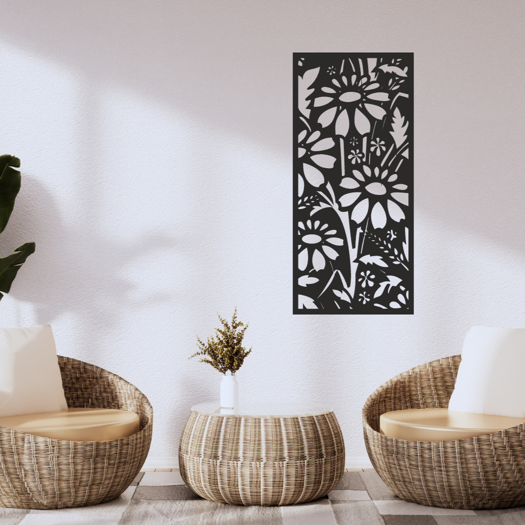 Wandstaal Wandpaneel "Veldboeket"