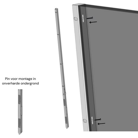 Montagepaal -  Voor Wandstaal Tuinpaneel Systeem