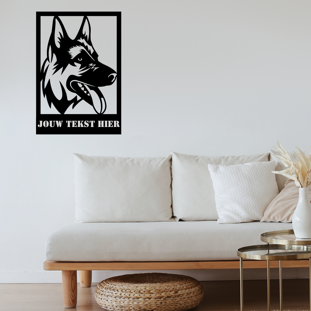 Wandstaal Naambord - Herdershond