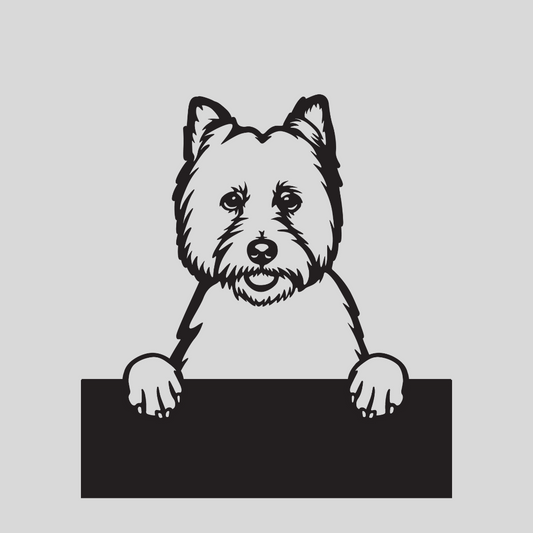 Wandstaal Naambord - West Highland White Terrier Hond