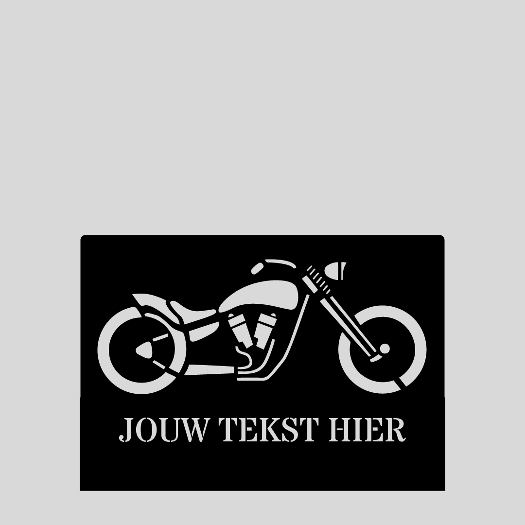Wandstaal Naambord - Harley Chopper Voertuig