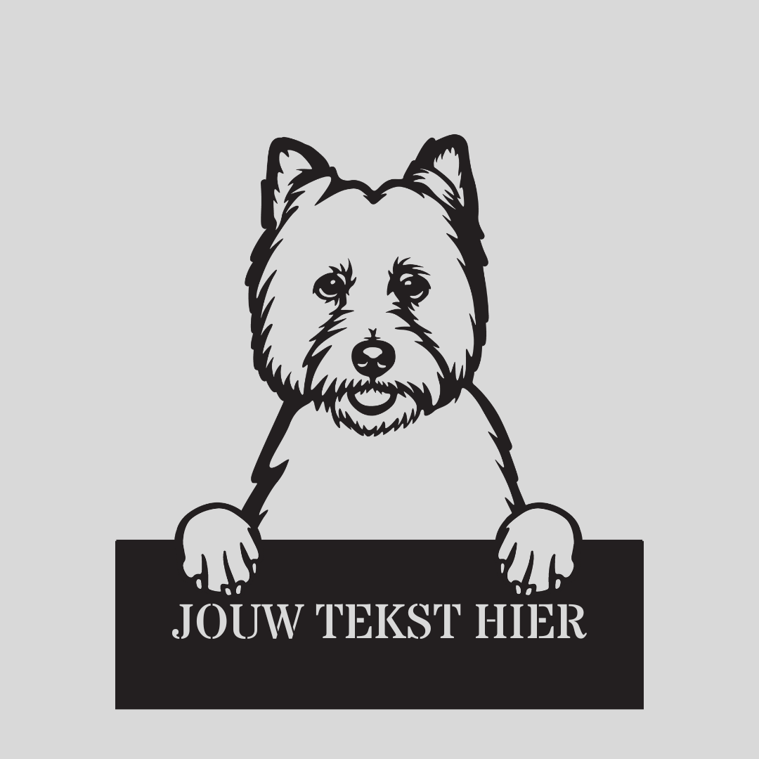 Wandstaal Naambord - West Highland White Terrier Hond