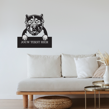 Wandstaal Naambord - Amerikaanse Bulldog Hond