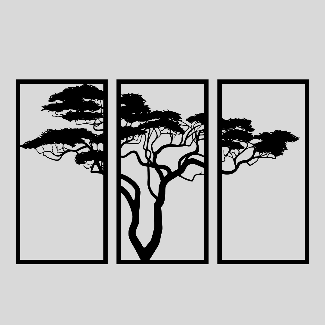 Wandstaal XXL "Exotische Boom Drieluik"